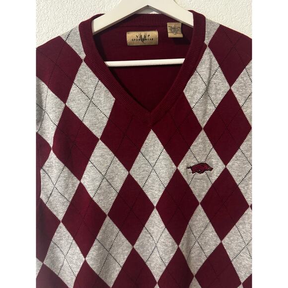 Vesi Sportswear Men's Arkansas Razorback Argyle Sweater Vest Size Medium - Picture 3 of 7